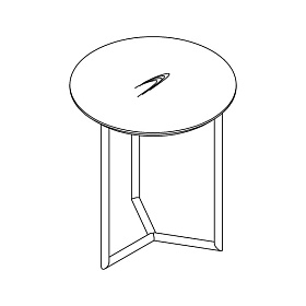 Приставной столик MIRAMAR шпон ореха F, черный матовый лак