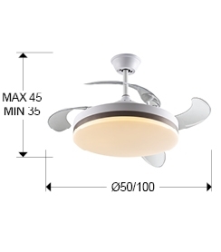Вентилятр с освещением Vento D50 DIM белый-бронзовый