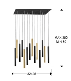 Подвесной светильник Varas 14L золото/черный DIM 300 см