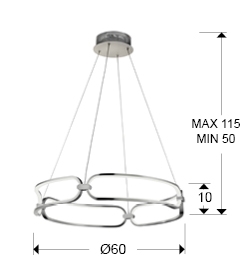 Подвесной светильник Colette LED хром 60Ø DIM