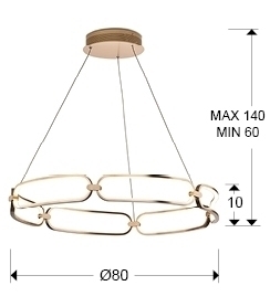 Подвесной светильник Colette Ø80 розовое золото DIM