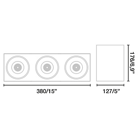 Накладной светильник TEKO 3 белый LED 51-72W P.WHITE 3100K 20є