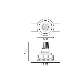 Tulipa Белый встраиваемый даунлайт без рамки 7W 36° 3000K CRI90 TRIAC