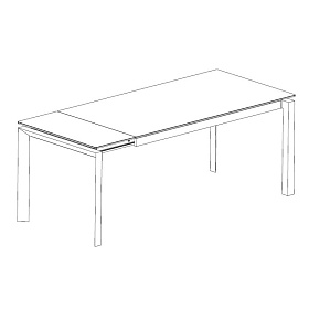 Раздвижной обеденный стол TOLEDO 160/200x85 закаленное стекло с керамикой, серый металл