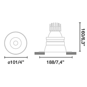 Встраиваемый светильник Synch золотой SIN MARCO CRI97 3000K 52° 13W19W