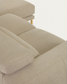 Singa 3-местный диван с правым шезлонгом бежевого цвета 296 см