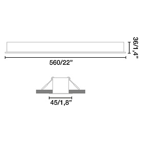 VIA PRISMATICO Встраиваемый светильник белый EMPOTRADO 56CM 26W 4000K