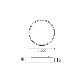 Потолочный светильник DOMIO Ш1000 95W белый PRISM 3000K CRI80 DALI