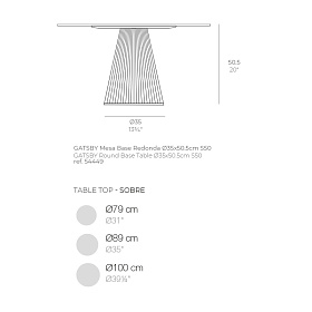 Столик Gatsby база ø35x50cm s50 (столешница ø79,89,100)
