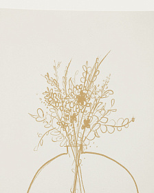 Erley Принт на белой бумаге с вазой для цветов горчичного цвета 29,8 x 39,8 см