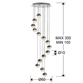 Подвесной светильник Sphere LED 14L Ø51 DIM BLUETOOTH хром