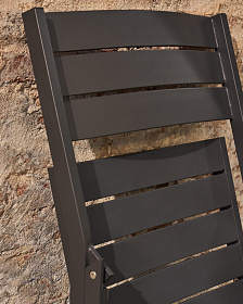 Складной садовый стул Torreta из алюминия с черной отделкой