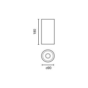 FOST CEILING Черный поверхностный светильник Ø90 42W 18° FASHION DALI