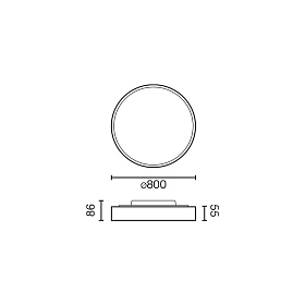 Потолочный светильник DOMIO Ш800 78W черный PRISM 4000K CRI80 CASAMBI