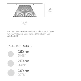 Столик Gatsby база ø40x25 s30 (столешница ø 50,59,69)