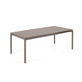 Раздвижной алюминиевый садовый стол Zaltana с коричневой матовой отделкой 140 (200) x 90 см