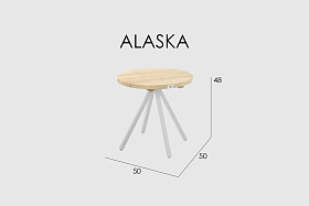 Столик Alaska TEAK NATURAL- WHITE WASH D50