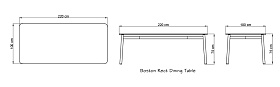 Обеденный стол Boston CARBON MATTE керамика 220х100