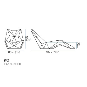 Шезлонг Faz 187x80x82cm