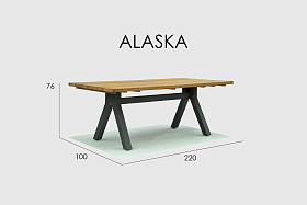 Стол обеденный Alaska WHITE WASH 220х100