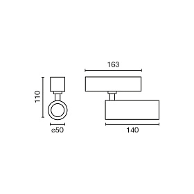 Трековый светильник Neso Hole-10W 2700K 36 градусов белый DALI