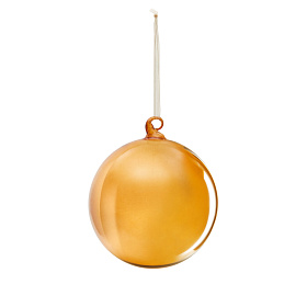 Aucan большой оранжевый стеклянный елочный шар