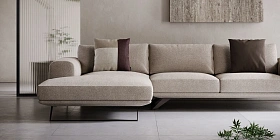 Угловой диван Aniston на ножках из текстурированной стали