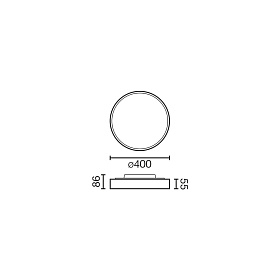 Плафон Domio черный Ø400 36W опаловый рассеиватель 3000K CRI80