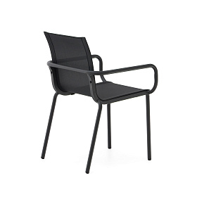 Galdana Штабелируемый садовый стул из черного алюминия