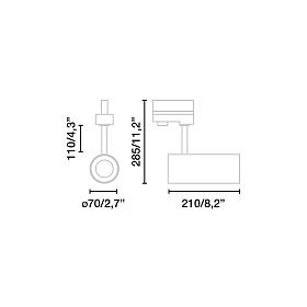 Черный трековый прожектор Fuga Small 12W 2700K 60º TRIAC