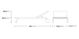 Шезлонг Molo с колесиками KS4210900