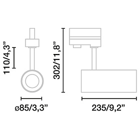 Трековый светильник Fuga MEDIUM черный LED 22W 4000K 24є DALI