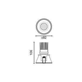 Tulipa Белый встраиваемый даунлайт 7W 36° 2700K CRI90 TRIAC IP44