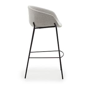 Yvette Барный стул светло-серый со ножками в черной отделке 74 см