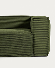 5-местный угловой диван Blok из плотного вельвета зеленого цвета 320 х 290 см