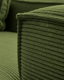 3-х местный диван Blok с правым шезлонгом в зеленом толстом вельвете 330 см