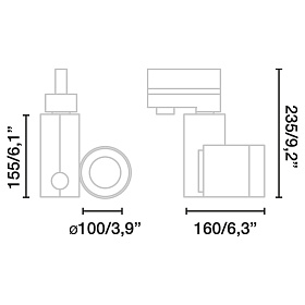 Трековый светильник MINI Cylinder черный LED HE 27W 4000K 56є CASAMBI