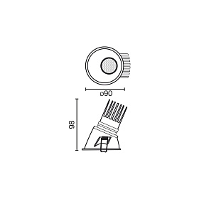 Tulipa Черный встраиваемый даунлайт ASIM 7W 36° 2700K CRI90 Casambi