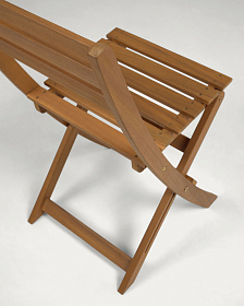 Комплект из садового стола и двух складных стульев Emili из массива акации