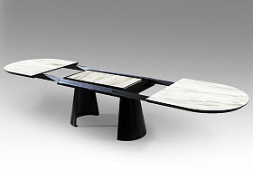 Раздвижной обеденный стол Capri с отделкой белый мрамор