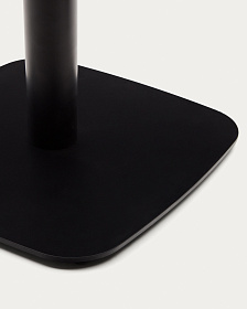 Dina Высокий круглый стол из меламина с ореховой отделкой и черной металлической ножкой  Ø60x96