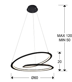 Подвесной светильник Looping черный Ø60