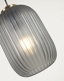 Подвесной светильник из металла Hestia с отделкой из латуни и серого стекла