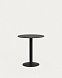 Esilda Садовый круглый стол черный на черном металлическом основании Ø 70x70