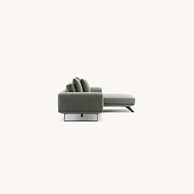 Угловой диван Aniston на ножках из текстурированной стали