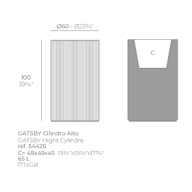 Кашпо Gatsby cylinder ø60x100