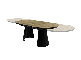 Раздвижной обеденный стол Capri с деревянной отделкой