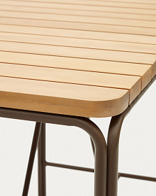 Salguer Барный стол из массива акации и коричневой стали Ø 140 x 70 см