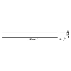 Серый потолочный светильник Via 112CM 34W 3000K