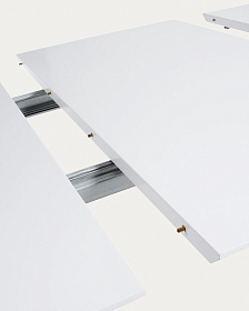 Обеденный стол QUATRE 140 (220) x90 с матовой белой столешницей